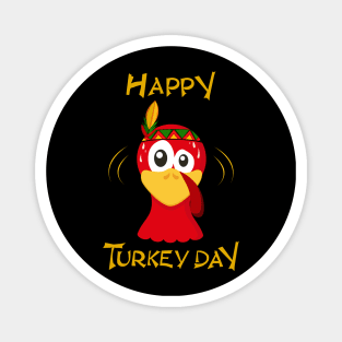 Turkey Face Funny Costume Thanksgiving Day Magnet